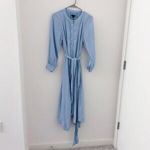 J. Crew Light Blue Handkerchief Hem Midi Shirtdress